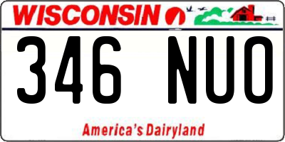WI license plate 346NUO