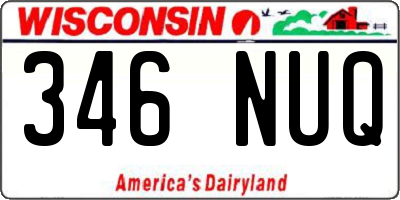 WI license plate 346NUQ