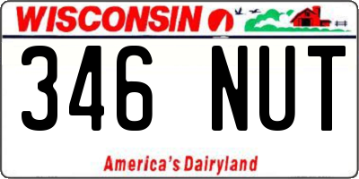 WI license plate 346NUT