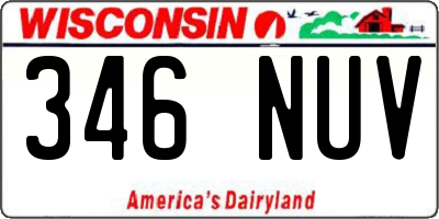 WI license plate 346NUV