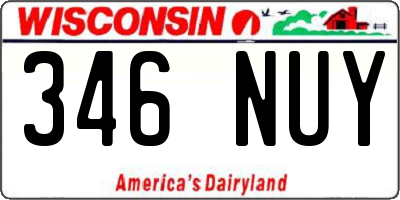 WI license plate 346NUY