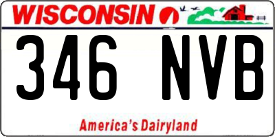 WI license plate 346NVB