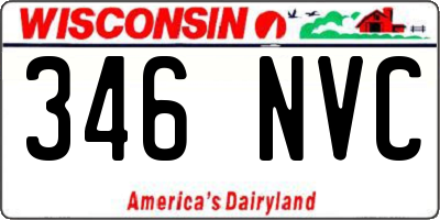 WI license plate 346NVC