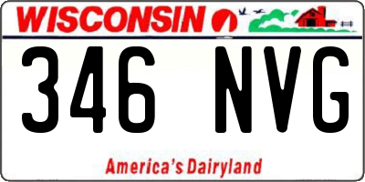 WI license plate 346NVG
