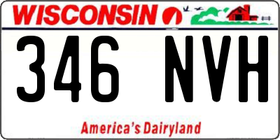 WI license plate 346NVH