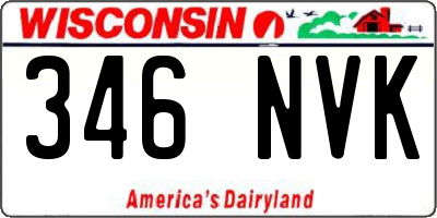 WI license plate 346NVK
