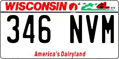 WI license plate 346NVM