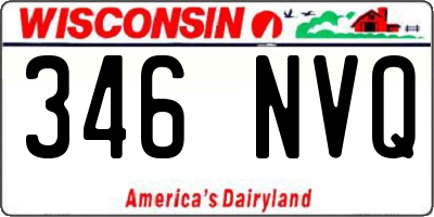 WI license plate 346NVQ