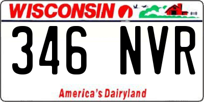 WI license plate 346NVR