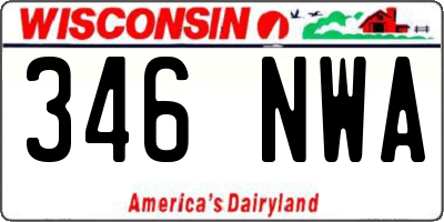 WI license plate 346NWA