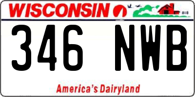 WI license plate 346NWB