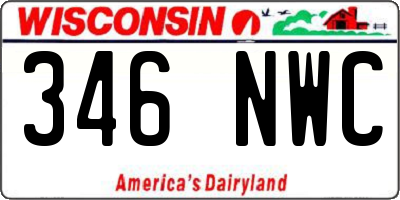 WI license plate 346NWC