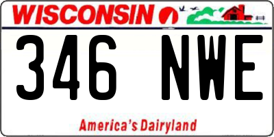 WI license plate 346NWE
