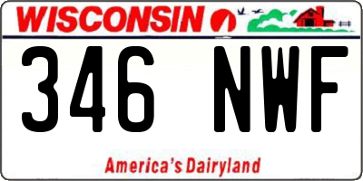 WI license plate 346NWF