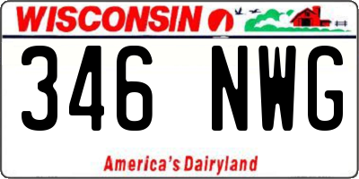 WI license plate 346NWG