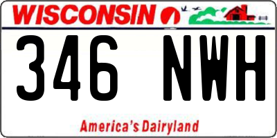 WI license plate 346NWH