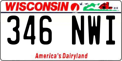 WI license plate 346NWI
