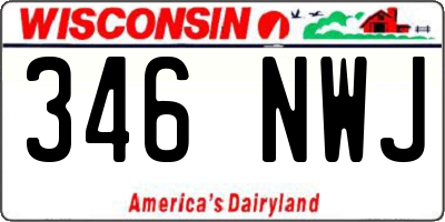 WI license plate 346NWJ