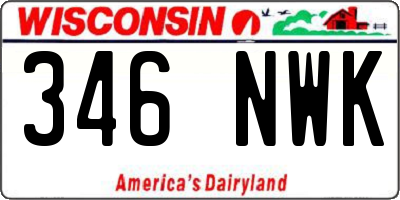 WI license plate 346NWK