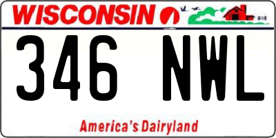 WI license plate 346NWL