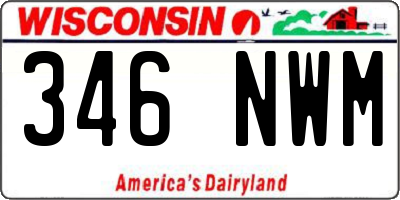 WI license plate 346NWM