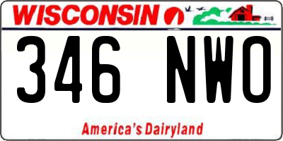 WI license plate 346NWO