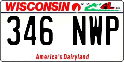 WI license plate 346NWP