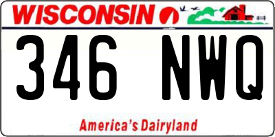 WI license plate 346NWQ