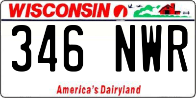 WI license plate 346NWR