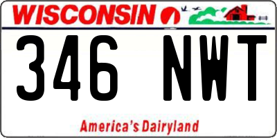 WI license plate 346NWT