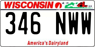 WI license plate 346NWW