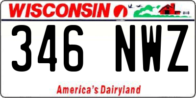 WI license plate 346NWZ
