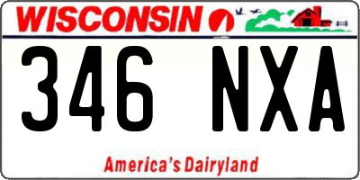WI license plate 346NXA