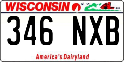 WI license plate 346NXB
