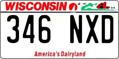 WI license plate 346NXD