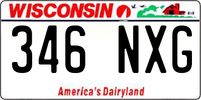 WI license plate 346NXG