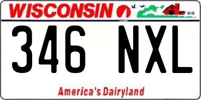 WI license plate 346NXL