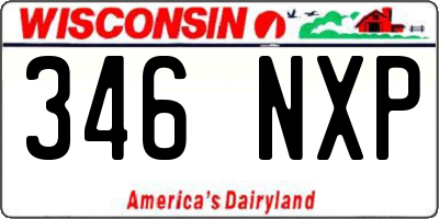 WI license plate 346NXP