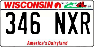 WI license plate 346NXR