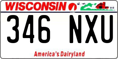 WI license plate 346NXU