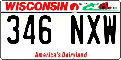 WI license plate 346NXW