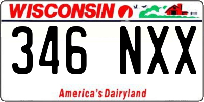 WI license plate 346NXX