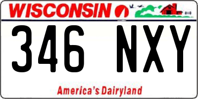 WI license plate 346NXY