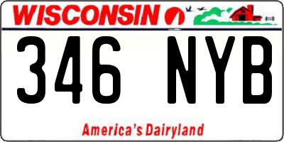 WI license plate 346NYB