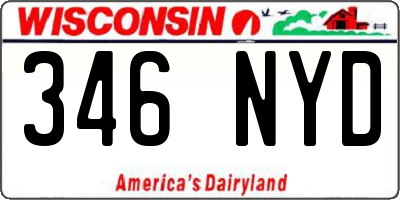 WI license plate 346NYD