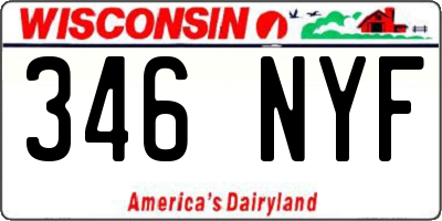 WI license plate 346NYF
