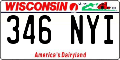 WI license plate 346NYI