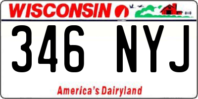 WI license plate 346NYJ