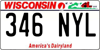WI license plate 346NYL