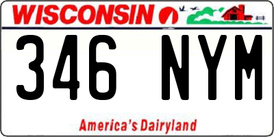 WI license plate 346NYM